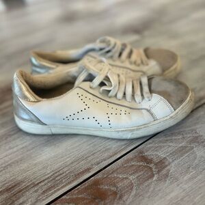 Steve Madden Women’s Stylish  White and Silver Sneakers with Star